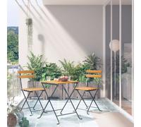 VIDAXL - Set da Bistrot 3 pz Pieghevole in Legno Massello di Acacia