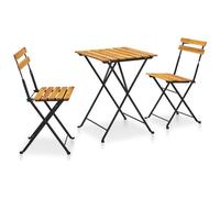 VIDAXL - Set da Bistrot 3 pz Pieghevole in Legno Massello di Acacia