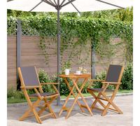 vidaXL Set da Bistrot 3pz Antracite in Tessuto e Legno Massello