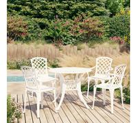 vidaXL Set da Bistrot 5 pz in Alluminio Pressofuso Bianco