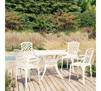 vidaXL Set da Bistrot 5 pz in Alluminio Pressofuso Bianco
