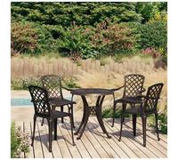 AX Tavolo 78x72cm Bistrot 4 Sedie Bronzo Salotto Cortile Giardino Patio 3070607