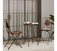 vidaXL Set da Bistrot con Mosaico Terracotta in Ferro e Ceramica