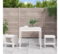 vidaXL Set da Bistrot da Giardino 3pz Bianco in Legno Massello di Pino