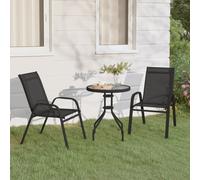 vidaXL Set da Bistrot per Giardino 3 pz Nero