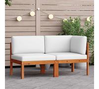 vidaXL Set da giardino 2 pezzi con cuscini in legno di acacia e corda
