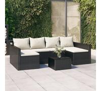 vidaXL Set da Giardino 2 pz con Cuscini Nero in Polyrattan