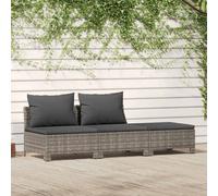 vidaXL Set da giardino 3 pezzi con cuscini grigio in polyrattan