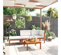 vidaXL Set da giardino 4 pezzi con cuscini crema 63x63 cm