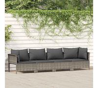 vidaXL Set da giardino 4 pezzi con cuscini grigio in polyrattan