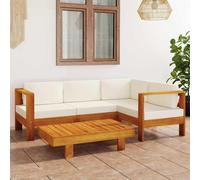 vidaXL Set da Giardino 5 pz con Cuscini 100x60 cm Legno di Acacia