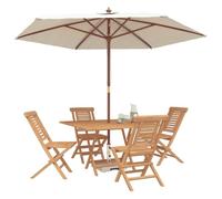 vidaXL Set da Giardino 5 pz Marrone Legno di teak solido
