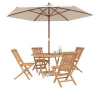 vidaXL Set da Giardino 5 pz Marrone Legno di teak solido
