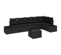 vidaXL Set da Giardino 6 Pezzi con Cuscini Neri in Rattan per Esterni, per Un Relax Elegante nella Tua terrazza d'Estate.