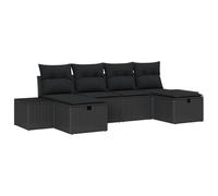 vidaXL Set Divano da Giardino 6 Pezzi con Cuscini Neri Rattan Sintetico modulari Perfetti per Patio e balconi mobili sezionali da Esterno a cubo