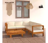 vidaXL Set da Giardino 6 pz con Cuscini 100x60 cm Legno di Acacia