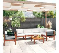vidaXL Set da giardino 7 pezzi con cuscini crema 63x63 cm