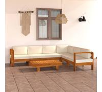 vidaXL Set da Giardino 7 pz con Cuscini 100x60 cm Legno di Acacia