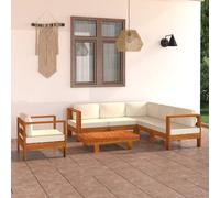 vidaXL Set da Giardino 7 pz con Cuscini 100x60 cm Legno di Acacia