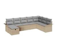vidaXL Set da Giardino 8 Pezzi con Cuscini Beige in Rattan Sintetico, Mobili Modulari per Esterno. Coperture Rimovibili per Un Elegante Posto a Sedere, Perfetto per 5 Persone. Divano Moderno per la