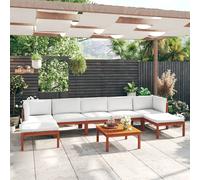 vidaXL Set da giardino 8 pezzi con cuscini crema 63x63 cm