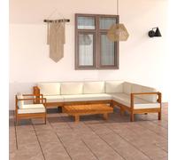 vidaXL Set da Giardino 8 pz con Cuscini 100x60 cm Legno di Acacia