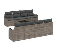 vidaXL Set da Giardino 9 Pezzi con Cuscini in Polyrattan Grigio Modulare per Esterni, Resistente alle Intemperie, Comodo e Facile da Mantenere. È Perfetto per Il Relax e per Creare un'Area Lounge sul
