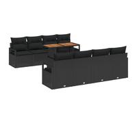 vidaXL Set da Giardino a 9 Pezzi con Cuscini Neri in Rattan Resistente alle Intemperie - Design Modulare e Regolabile per Mobili da Patio Eleganti