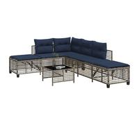 vidaXL Set da giardino angolare a 3 pz con Cuscini in Polyrattan Grigio