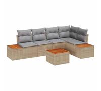 vidaXL Set da Giardino componibile di 6 Pezzi di, con Cuscini, in Stile Beige e Grigio Chiaro in Rattan. Ideale per i patii, per Un Relax Comodo all'aperto. Mobili Perfetti per Il terrazzo.