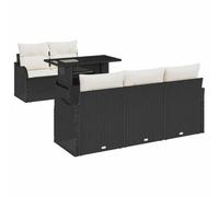 vidaXL Set da Giardino con 6 divani e Cuscini in polirattan Nero, Stile modulare, mobili Comodi per Il terrazzo, Patio e Giardino, Resistenti alle intemperie, Il rifugio Perfetto