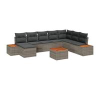 vidaXL Set da Giardino con divani a 9 Pezzi e Cuscini. Rattan Sintetico Grigio Robusto, Sistema modulare per 6 Persone, Ideale per Feste su balconi o patii. Mobili da terrazza Moderni.