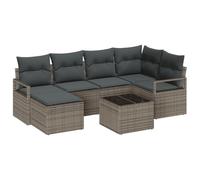 vidaXL Set da Giardino con Divano 6 Pezzi Grigio in Rattan, Cuscini Inclusi. Design modulare e con Piedi Regolabili, Perfetto per l'uso all'aperto. Ideale per patii, balconi e terrazzi.