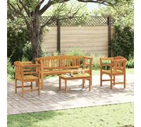 vidaXL Set da giardino con divano a rosa 4 pz Legno di Acacia Massello