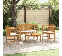 vidaXL Set da giardino con divano a rosa 4 pz Legno di Acacia Massello