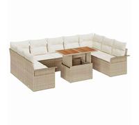 vidaXL Set da Giardino di 10 Pezzi della con Cuscini in Rattan Sintetico Beige. È Resistente alle intemperie, ha Un Design modulare ed è Perfetto per Il Patio. Comodo per sedersi, Mangiare all'apert