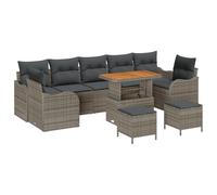 vidaXL Set di Divano Modulare a 4 Pezzi con Cuscini Grigio Rattan Piedini Regolabili Resistente alle Intemperie Posti per Patio & Mobili Sezionali