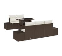 vidaXL Set di Divano da Giardino 6 Pezzi con Cuscini Marrone in polyrattan