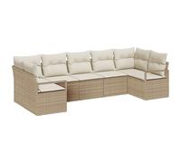 vidaXL Set da Giardino di divani 7 Pezzi vitaXL con Cuscini Beige in Rattan Sintetico. Un Mobile modulare Super Trendy per balconi, patii o Un Salotto Confortevole e Resistente alle intemperie.