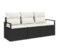 vidaXL Set da Giardino in 3 Pezzi con Cuscini Modulari, Mobili da Esterno Resistenti alle Intemperie, Nero e Bianco. Perfetti per Il Balcone. Design Moderno per Terrazza, Patio e Area Lounge UV.