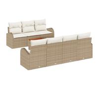 vidaXL Set da Giardino con Cuscini da 8 Pezzi Beige polyrattan Acacia