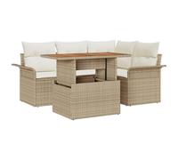 vidaXL Set da Giardino in Rattan Sintetico da 5 Pezzi con Cuscini Beige. È Perfetto per Il Tuo Balcone, Patio o terrazzo. I mobili Sono modulari, Quindi puoi cambiarne la Disposizione Come Vuoi e Ren