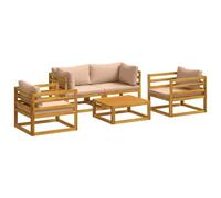 vidaXL Set da giardino modulare 5 pezzi Naturale