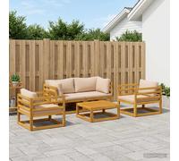 vidaXL Set da giardino modulare 5 pezzi Naturale