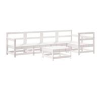 vidaXL Set da giardino per esterni, divano modulare con struttura in legno di pino massiccio, colore: bianco