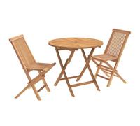 vidaXL Set da giardino pieghevole in legno di teak massiccio, 3 pezzi