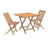 vidaXL Set da giardino pieghevole in legno di teak massiccio, 3 pezzi