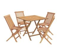 vidaXL Set da giardino pieghevole in legno di teak massiccio, 5 pezzi