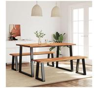 VIDAXL - Set Da Pranzo 3 Pz Con Bordi Vivi In Legno Massello Di Acacia
