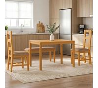 vidaXL Set da pranzo 4 pz Grigio Legno di Quercia Massello